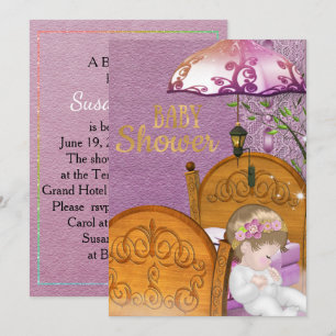 Inbjudan till vintage Lavender Baby Shower