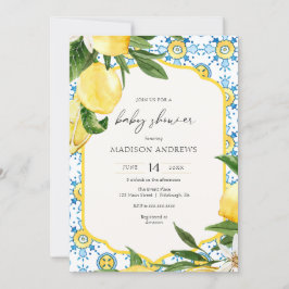 Inbjudan till vintage Lemon Baby Shower