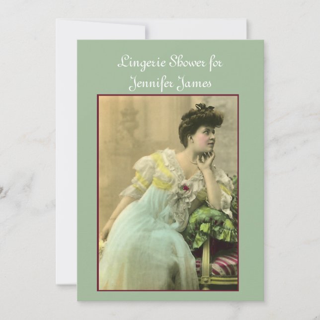 Inbjudan till vintage Lingerie Shower (Framsida)