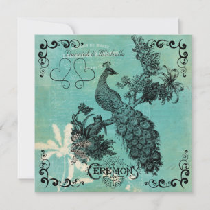 Inbjudan till Vintage Pacock Wedding