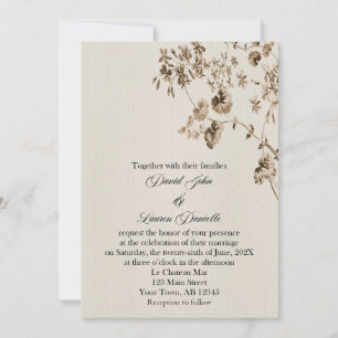 Inbjudan till vintage Parchment Blommigt