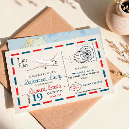 Inbjudan till vintage Pension-part med flygplan