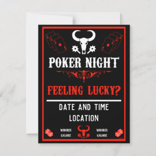 Inbjudan till vintage Poker-kvällstid