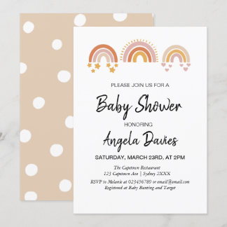 Inbjudan till Vintage Rainbow Baby Shower
