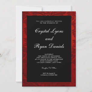 Inbjudan till vintage Red and Black Wedding