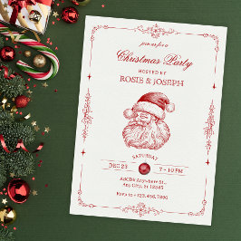 Inbjudan till vintage Santa christmas-partiet