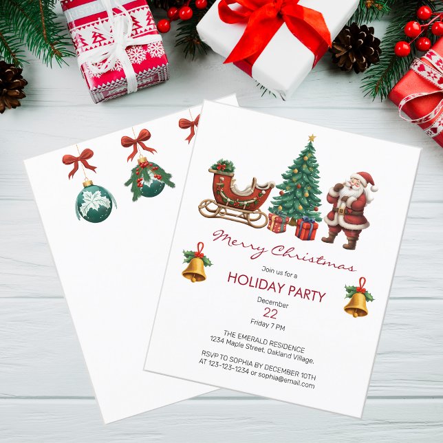 Inbjudan till vintage Santa sleigh & julfest (Skapare uppladdad)