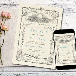 Inbjudan till vintage Seaside Wedding