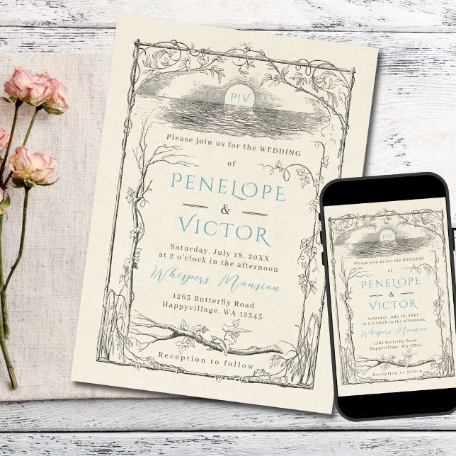 Inbjudan till vintage Seaside Wedding (Skapare uppladdad)