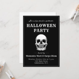 Inbjudan till Vintage Skull-Halloween fest