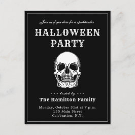 Inbjudan till Vintage Skull Halloween fest