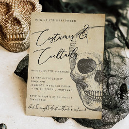 Inbjudan till Vintage Skull Halloween fest