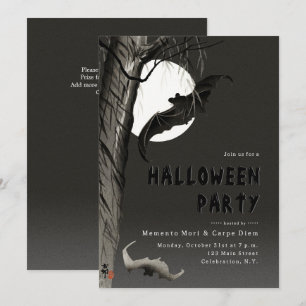 Inbjudan till Vintage Skull-Halloween fest