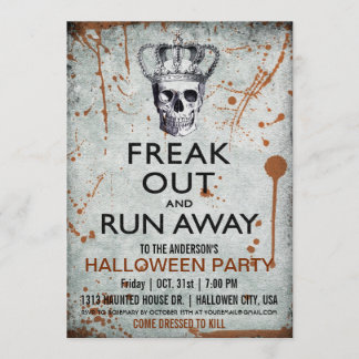 Inbjudan till Vintage Skull och Krona Halloween fe