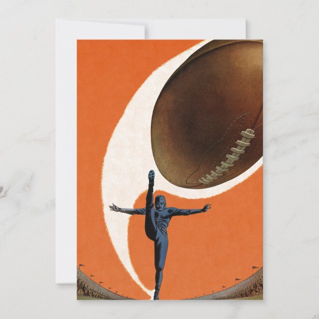 Inbjudan till Vintage Sports fotbollsspelarspel (Framsida)