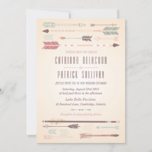 Inbjudan till vintage stampilar Bohemian Wedding