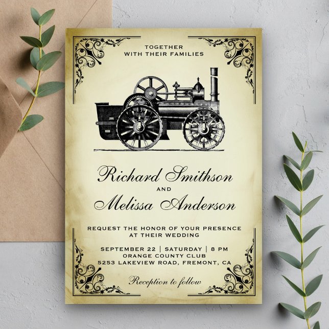Inbjudan till vintage Steam Locomotive Wedding (Skapare uppladdad)