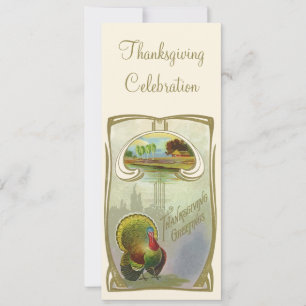 Inbjudan till Vintage Thanksgiving Hälsning