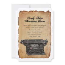 Inbjudan till vintage Typewriter Parchment Wedding