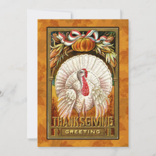 Inbjudan till vintage Vita Thanksgivingen Turkiet