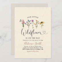 Inbjudan till vintage Wildblomma Baby Shower