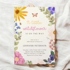 Inbjudan till vintage Wildblomma Baby Shower