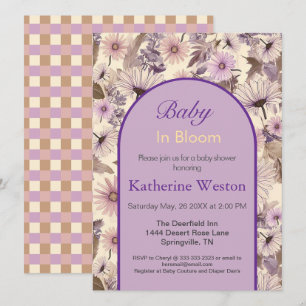 Inbjudan till vintage Wildblomma Baby Shower