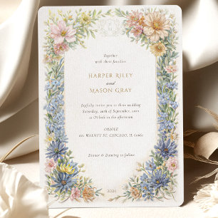 Inbjudan till vintage Wildblomme Elegance Wedding