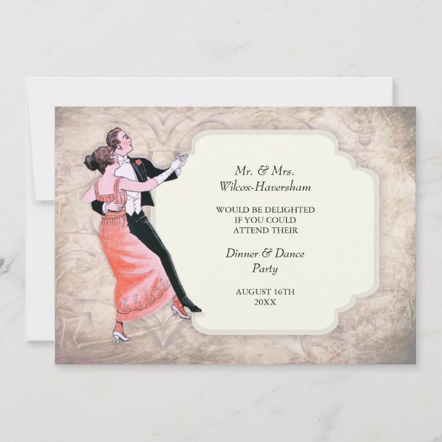 Inbjudan till Vintagen Middag och Dance Party (Framsida)