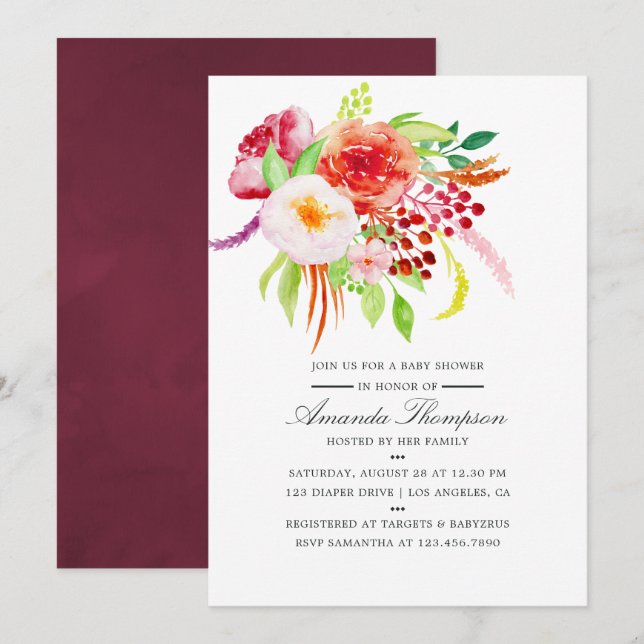 Inbjudan till vintagens Chic Rustic Charm Baby Sho (Fram/baksida)