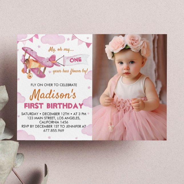 Inbjudan till vintagens flygplan första födelsedag (Skapare uppladdad)