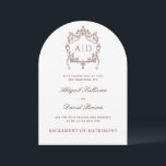 Inbjudan till vintagens Vapensköld, katolskt bröll<br><div class="desc">elegant religiösa bröllopsinbjudan</div>