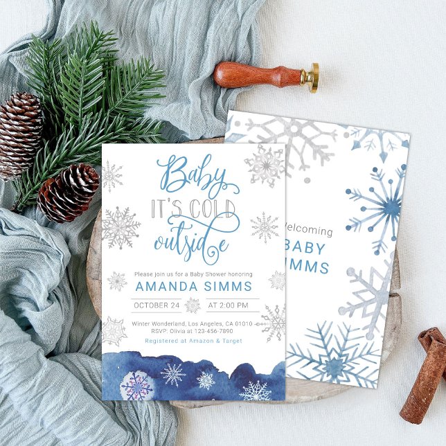 Inbjudan till Vinter Baby Shower Det är Kallet uta (Skapare uppladdad)