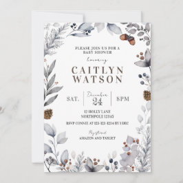 Inbjudan till Vinter Baby Shower, könsneutral