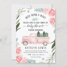 Inbjudan till Vinter Baby Shower med Lastbil