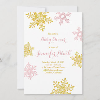 Inbjudan till Vinter Baby Shower | Rosa Guld White