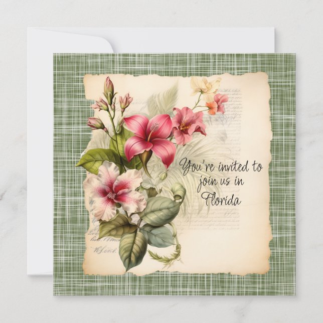 Inbjudan till vinter-bröllop i Florida (Framsida)