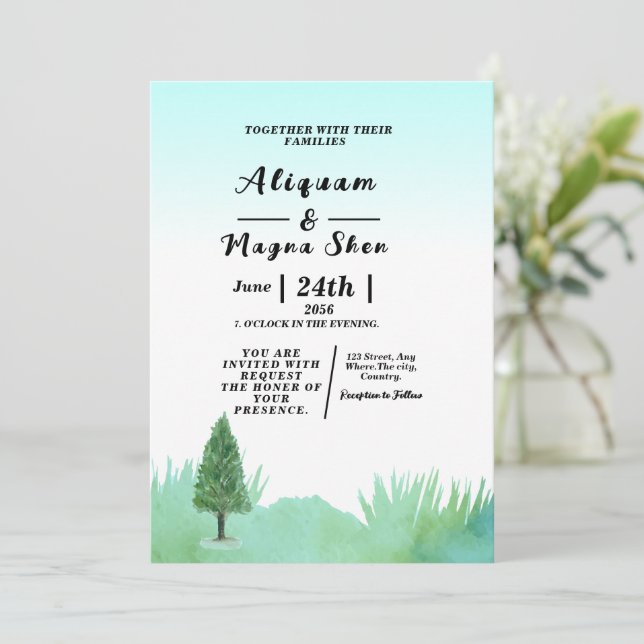 Inbjudan till vinter-bröllop, inbjudan till helgda (Stående Fram)