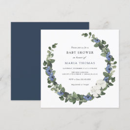 Inbjudan till Vinter Evergreen Blue Baby Shower