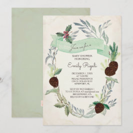 Inbjudan till Vinter Greenery Baby Shower