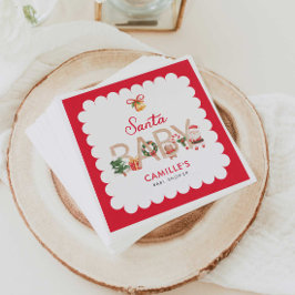 Inbjudan till Vinter Santa Baby Shower Pappersservett