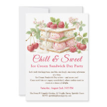 Inbjudan till vinterfärg för iskrämssandwich Day