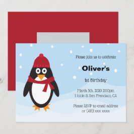 Inbjudan till vinterfödelsedag i Penguin