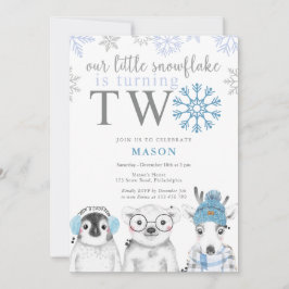 Inbjudan till vinterpojke 2:a födelsedagen