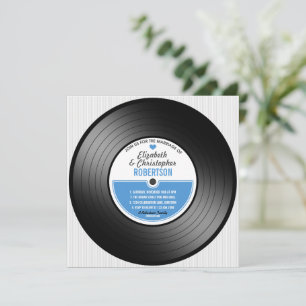 Inbjudan till Vinyl Record Bröllop Firande