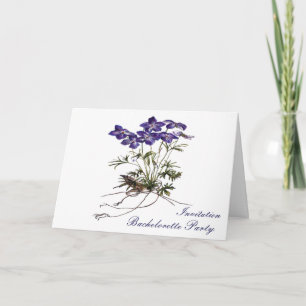inbjudan till VIOLET-blomman av botaniskt Bachelor