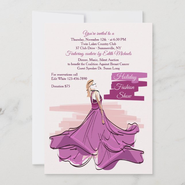 Inbjudan till Violetta Klänning Modevisning (Framsida)