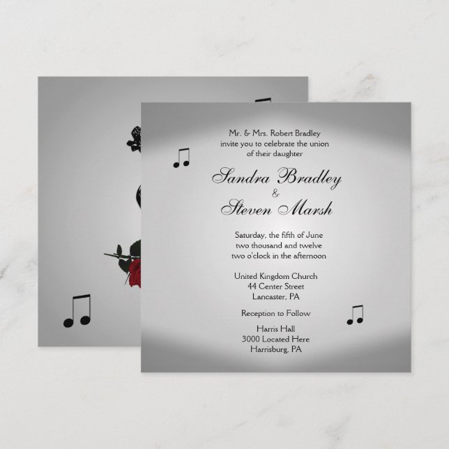 Inbjudan till Violin Music Wedding (Fram/baksida)