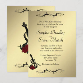 Inbjudan till Violin Music Wedding 4,5 tum x 6,25