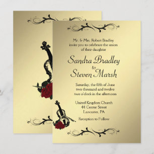 Inbjudan till Violin Music Wedding 4,5 tum x 6,25 